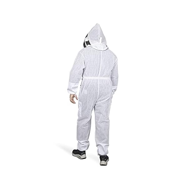 Imkeranzug für Imkereien, 3-lagig, Netzstoff, ultrabelüftet, unisex, Größe S (US) – Bild 3