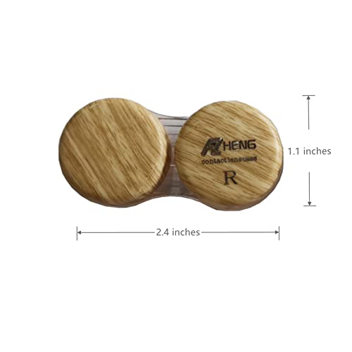 MUDOR 6 Pack Wood Grain Contact Lens Case, Contact Lens Box Holder Container Soak Storage Kit, Mini Contact Lens Travel Case with Leak-Proof Packaging,Wood color - Thumbnail 2