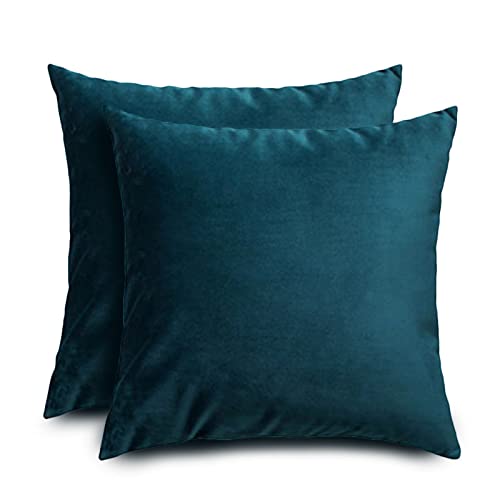 TREELY �u���[ �O���[�� �x���x�b�g ���J�o�[ 18 x 18�C���` 2���Z�b�g ���� �V�N/�N���X�}�X �����p�N�b�V�����J�o�[ �\�t�g�N�b�V�����P�[�X ���r���O���[�� �x�b�h���[�� �J�E�` �\�t�@�p
