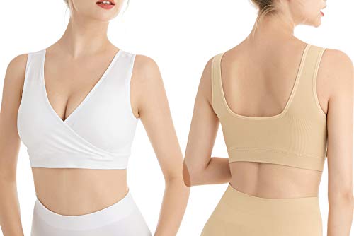 Lemef Nursing Sleep Bras Wirefree Maternity Breastfeeding Bras 3 Pack3