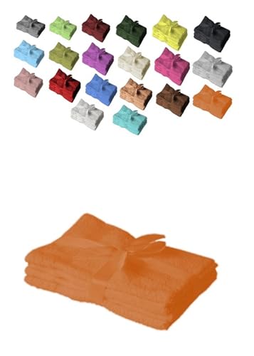 Exklusiv Heimtextil Juego de 4 toallas de invitados, 30 x 50 cm, terracota