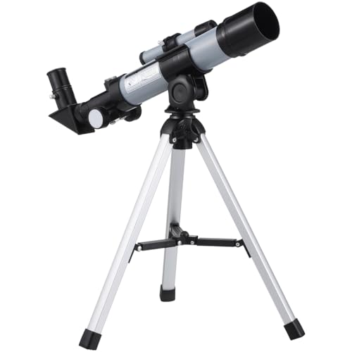 Image of ULTECHNOVO Telescope for Kids Beginners Adults, Aperture Refractor Telescopes for Astronomy Beginners, Portable Travel Telescope with Tripod, Astronomy Gifts for Kids Silver