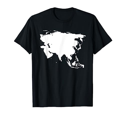 Mapa de Asia - Continente Asiático Cartografía Geografía Camiseta