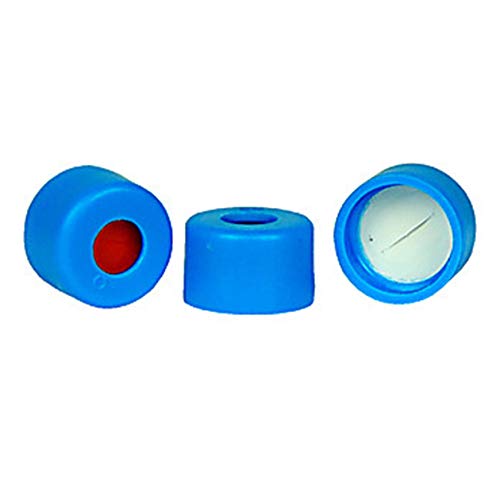 Microliter 07-0070B µL-Plates Snap Cap with PTFE/Silicone Septa, Blue (Pack of 100)
