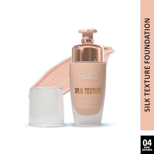 Image of Glam21 Silk Foundation-Lightweight Hydrating Oil-free Formula for Long-lasting Makeup | Balance Skin pH Level | SPF35 UV Protection | Suitable for All Skin Type| 50gm, Cool Natural