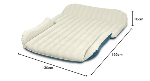 WEY&FLY Inflatable Air Mattress SUV Thick Double Sided Flocking Travel Camping Dedicated Outdoor Mobile Bed for Back Seat 4 Pockets