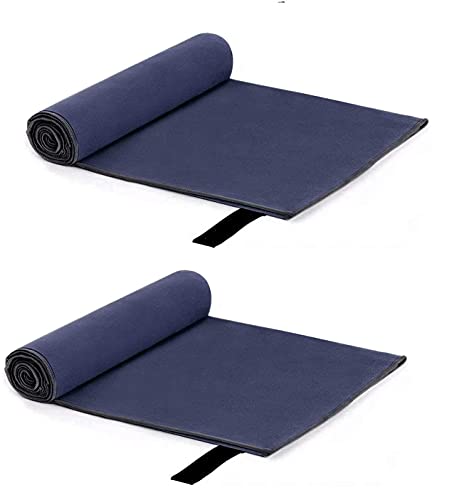 Image of GOCART WITH G LOGO Microfiber Quick Dry Towel for Home Gym Exercise and Outdoor Use (80 X 40 CM) (Neavy Blue, 2)