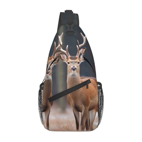 Sac à dos à bandoulière motif cerf pour l'école et les voyages