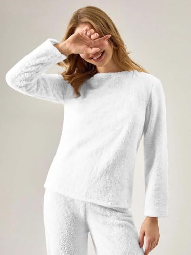 Image of KOTTY Women's Winter Set White Tracksuit | Warm Cord Set Sweatpants Co-ord | Stylish Jogging, Gym & Airport Wear Outfit