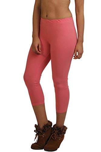 Image of Frenchtrendz Women's Cotton Spandex Stretchable Mid Rise Slim Fit Legging Capris (XS-4XL)