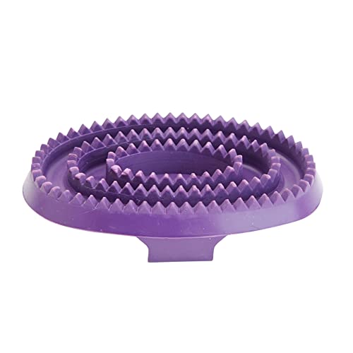 Rascadera de goma Horka morada accesorio de hípica y cepillo para equinos