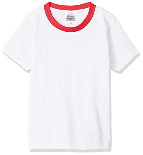[プリントスター] 半袖 5.6オンス へヴィー ウェイト Tシャツ キッズ ホワイト×レッド 日本 100cm (-)