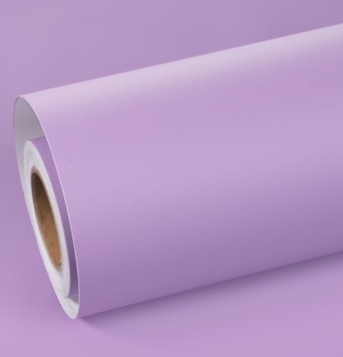 ReWallpaper Papel Adhesivo para Muebles Morado Papel Pintado Pared Dormitorio Infantil Niña Liso Lila Vinilos Para Muebles Decorativos para Mesa Puertas De Armario Papel Pared Baño Cocina 40cm×3m