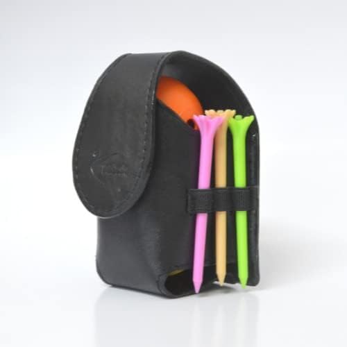 GolfBasic Leather Ball Pouch (Black)