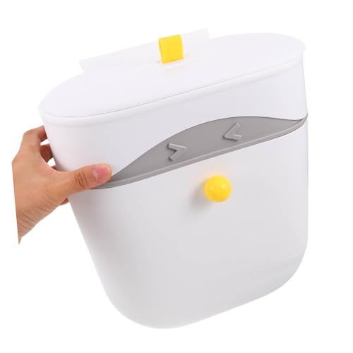 Caneca de basura blanca para cocina y baño con tapa miniatura 4