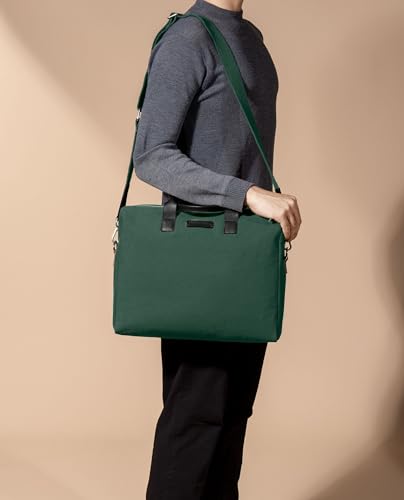 Image of DailyObjects Unisex City Compact Fleet Canvas Laptop Messenger Bag with Leather Handles and Adjustable Straps | Zip Closure with Slip Pockets and Large Storage For 14 Inch Laptops