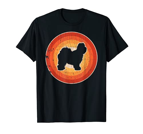 Sheepie Old English Pastor Retro Vintage 70s Sunset Dog Camiseta