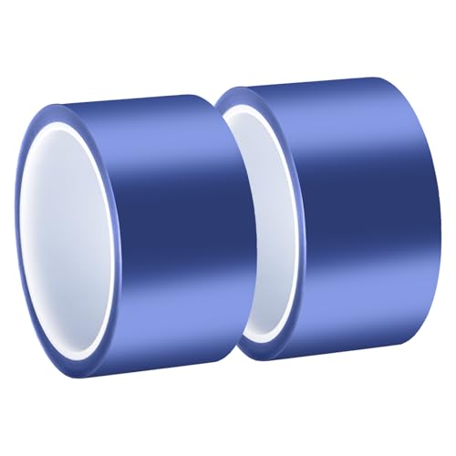 BEASAFY 2 Rollen 50mmx33m Hitzebeständiges Klebeband, Hochtemperatur Blaue Sublimation Klebeband, Starke Paste Thermo Klebeband Geeignet für 3D-Drucker, Elektronische Leiterplatten