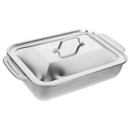 HEALEEP Stainless Steel Grilled Fish Plate Roasting Tray Pan for Cooking Serving