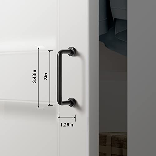 Goo-Ki 6 Pack 3" Center to Center Matte Black Modern Cabinet Pulls Solid Contemporary Home Improvement Hardware Drawer Pulls Zinc Alloy Kitchen Handles by Goo-Ki - Used condition - Image 2