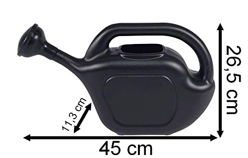 Regador Universal Plástico 5 Litros Preto para Jardim/Posto