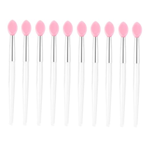 FRCOLOR Travel-ready Silicone Lip Applicators 10pcs Lip Brush Set Lipstick Tester Makeup Brush Ideal for Home Travel Office