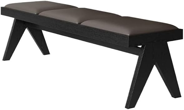 ENGENDER End of Bed Bench Mid-Century Modern Solid Wood Long Bench Dining Chair Entryway Shoe Stool Bedroom Bed End Foot StoolsB,180x37x45cm