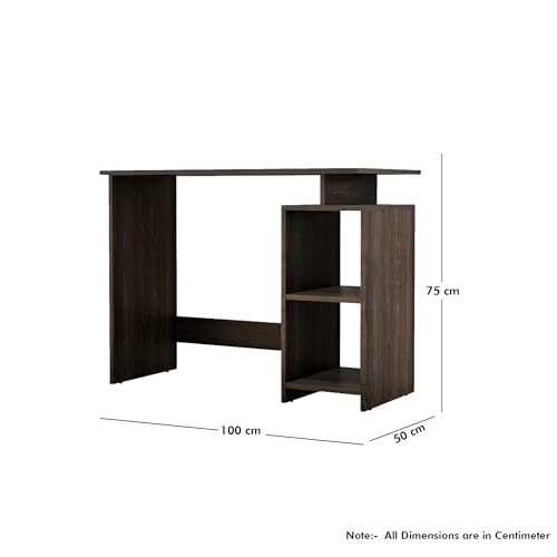 Image of Bniture Wooden Study Table for Home | Engineered Wood Laptop Study Table with Book Shelf | Multi Purpose Office Desk for Laptop, Computer, Writing & Study | Workstation for Home & Office, Flower Wenge