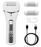 Electric Foot File for Hard Skin - Callus Remover Grinder for Feet with Led Display for Removing Hard, Dead Skin - Foot Scraper Scrubber, Pedicure Sets for Feet - Includes 3 Roller Heads