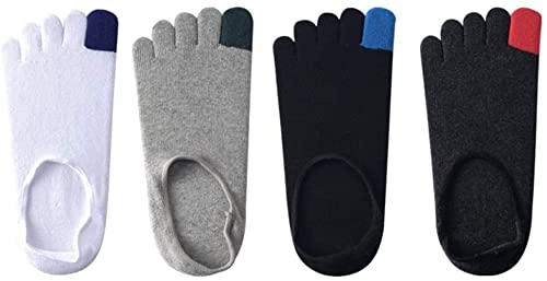 ZHEYANG Chaussettes pour Hommes, Chaussettes de Bateau Invisibles Confortables et sèches, Chaussettes à 5 Doigts, Chaussettes à Coupe Basse Model:G01106 Cover
