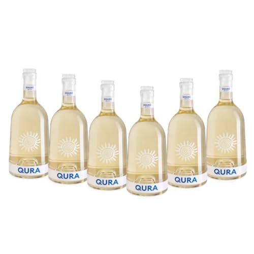 QURA - Vino blanco DOC Douro | Pack 6 botellas 75 cl | Cosecha 2024 | 12,5% vol | Amarillo citrino | Gouveio Viosinho Rabigato | Textura sedosa y acidez equilibrada | Pack de vino para regalar