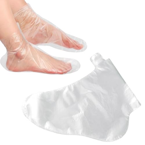 WeddHuis 80 pcs Chaussettes jetables en plastique pour pédicure et paraffine Pour bains de pieds Transparent