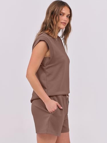 Image of ANRABESS Two Piece Sets for Women 2026 Summer Short Lounge Set Casual Beach Vacation Outfits Spring Sweatsuits Tracksuit