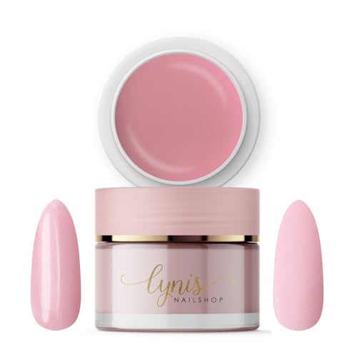 Lynis-Nailshop.de - Gel de construction pour ongles - Rose - 15 ml - Pour modelages d'ongles, à viscosité moyenne - Comme maquillage - Camouflage - Pinchable...