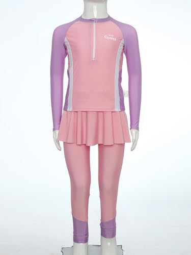 Girls UV Protection Swimsuit Kids Long Sleeve Swim Top with Pants Skirts Rash Guard Swimwear3