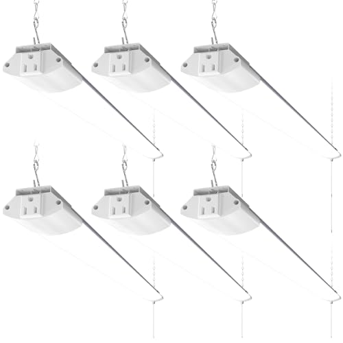 Image of Barrina BS84 LED Shop Lights for Workshop 4FT, 84W, 10000LM, 5000K Linkable Light Fixture for Garage, Basement, Hanging or Flush Mount, 6 Packs, White