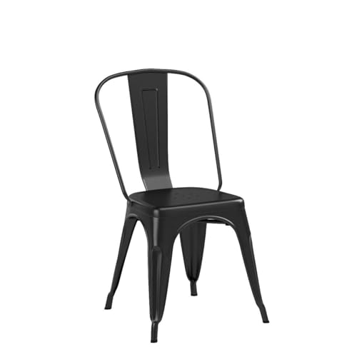Image of COSTWAY Metal Bar stools Set of 4, with Removable Back, Cafe Side Chairs with Rubber Feet, Stylish and Modern Chairs, for Kitchen, Dining Rooms, and Side Bar