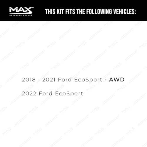 Image of Max Advanced Brakes Rear Brake Kit Compatible With 2018 2019 2020 2021 Ford EcoSport AWD 2022 EcoSport Replacement Geomet Coated OE Disc Brake Rotors and Ceramic Brake Pads