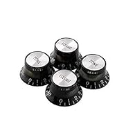 Material: Aluminum & Acrylic Height: 15mm Top Diameter: 17mm Base diameter: 25mm Spline Shaft: 6mm Color: Black & Transparent with Silver Top Quantity: 1 Set Fits for Les Paul Epiphone, SG and other Similar Guitars which have 6mm diameter pots.