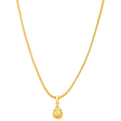 Jewarhaat Indian Gold Plated Pendant Locket With Gold Plated Chain Daily Use Fashion Jewelry For Men Women, Boys Girls (Ganesh) #TOP2