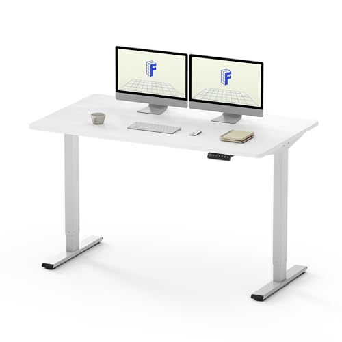 FLEXISPOT EF1 Set - Escritorio Elevable Eléctrico con Tablero Entero(Blanco,140X80cm)｜Standing Desk Estánder, Regulable en Altura 71-121cm｜con …