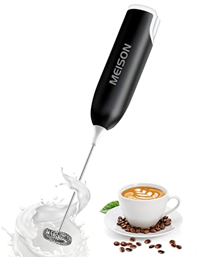 Milk Frother Handheld Foam Maker For Lattes, Whisk Drink Mixer For Coffee, Mini Foamer Blender And Electric Mixer Coffee Frother For Cappuccino, Frappe, Matcha, Hot Chocolate, No Stand - Black #TOP10