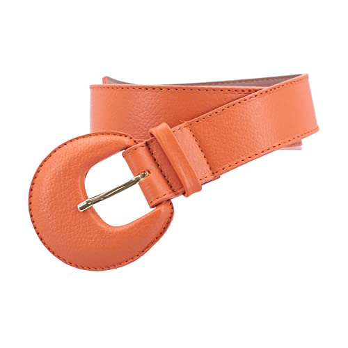 Cinto Feminino Couro Legítimo Meia Lua em Peças Exclusivas PMG L 3cm 1247731 411 DMAIS (G, Laranja)