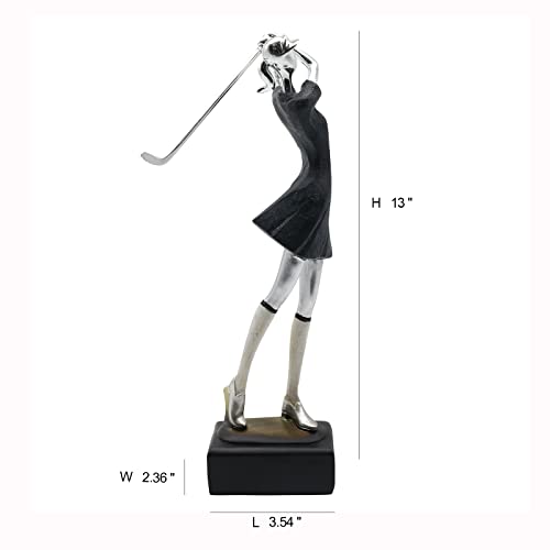 Lukitas Lady Golfer Statues And Sculptures, Golf Figurine Home Decor, Creative Desk Ornament For Office Living Room Decoration, Resin #TOP1