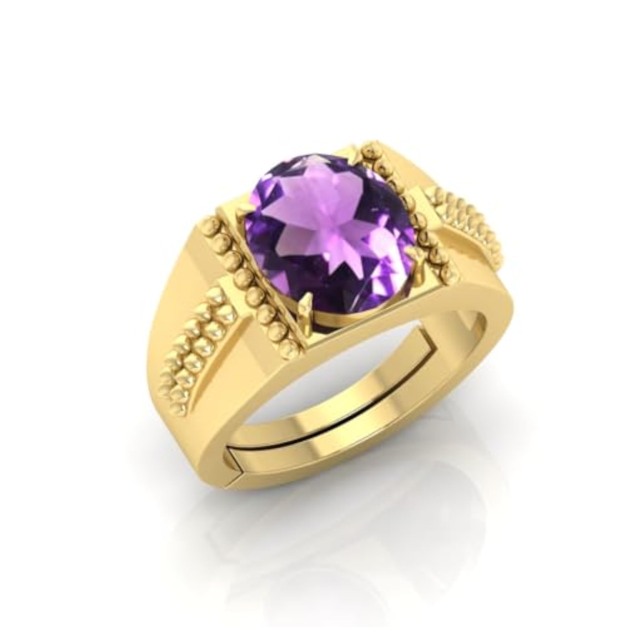 Adjustable Amethyst Ring, 7.25 Ratti, Unisex
