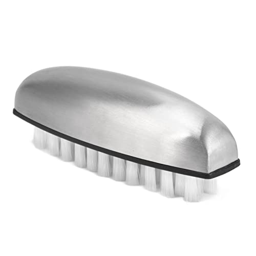 Cepillo para Verduras, Multifunción de Acero Inoxidable, Cepillo de Lana de Nailon, Fregador de Verduras, Fregador de Patatas, Mango Cómodo para Limpiar Dedos o Uñas, Frutas y