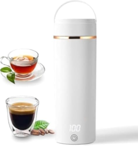 Juxkov 電気ケトル 小型 携帯用 500ML 316 ステンレススチール ポータブル 湯沸かしポット 湯沸かし器 トラベルケトル 300W 急速沸騰 自動 OFF 空焚き防止 真空断熱 漏れない 一人用 アウトドア 旅行用 キャンプ 車中泊に使用 持
