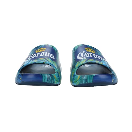 Bioworld Corona Palm Leaf Logos Men's Blue Single Molded Slide Sandals4