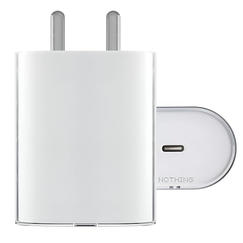 Image of Nothing 45W USB-C Charger for CMF Phone 1, Nothing Phone 2A Plus, Phone 2A, Phone 2, Buds | Rapid Fast Charging Adapter with PPS /PD | Universal USB-C Compatibility | Quick Charge Adaptor, 45W, White