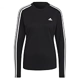 adidas Womens T-Shirt (Long Sleeve) W 3S Ls T, Black/White, HF7261, M
